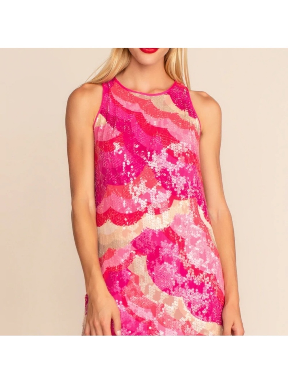 Trina Turk Kaleidoscope Pink Sequin Dress, size 6